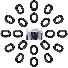 GORGECRAFT Acrylic Linking Rings, Quick Link Connectors, For Jewelry Chains Making, Oval, Black, 19x14x4.5mm, Hole: 11x5.5mm; 100pcs/box