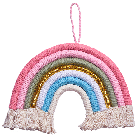 Gorgecraft Rainbow Wall Decoration, Woven Wall Hanging, for Nursery and Home Decoration, Colorful, 17x25x1.4cm