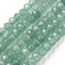 Arricraft Dyed Natural Malaysia Jade Rondelle Beads Strands, Faceted, Medium Aquamarine, 4x2~3mm, Hole: 1mm, about 115pcs/strand, 14 inches