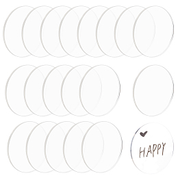 Transparent Acrylic Display Base, Circle Blank Discs, Clear, 100x4mm