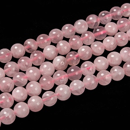 Arricraft Natural Madagascar Rose Quartz Beads Strads, Grade AB, Round, 8mm, Hole: 1mm, about 48pcs/strand, 15~16 inches