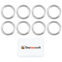 Beebeecraft 300Pcs/Box 5mm Jump Rings 925 Sterling Silver Plated Open Jump Rings for Jewelry Making Necklace Keychains Connector
