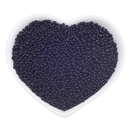 Ornaland 12/0 Glass Seed Beads, Grade A, Baking Varnish, Opaque Colours, Round, Black, 2x1.5mm, Hole: 0.7mm; about 11200pcs/bag