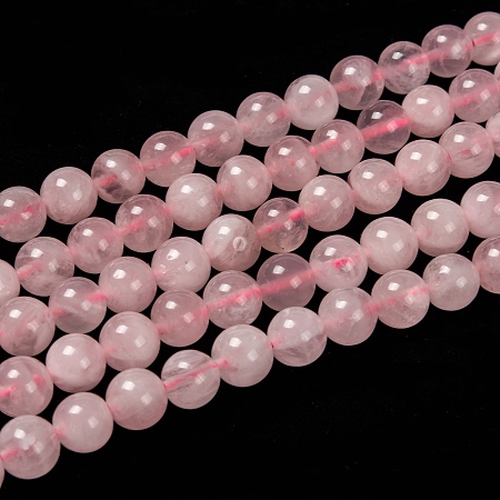 Arricraft Natural Madagascar Rose Quartz Beads Strads, Grade AB, Round, 8mm, Hole: 1mm, about 48pcs/strand, 15~16 inches