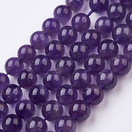 Arricraft Natural Amethyst Bead Strands, Round, 8mm, Hole: 0.5mm, about 49pcs/strand, 15.5 inches(39.5cm)