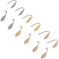 Unicraftale 304 Stainless Steel Earring Hooks, Ear Wire, with Bead Container, Golden & Stainless Steel Color, 21x12x2mm, Pin: 0.8mm; about 60pcs/box