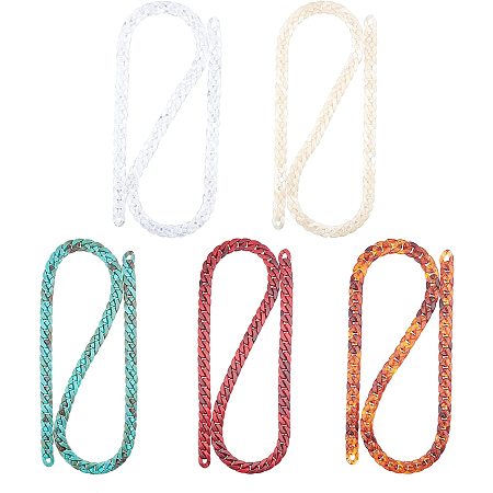 Gorgecraft Handmade Acrylic Curb Chains/Twisted Chains, Imitation Gemstone, Mixed Color, 23.5x17x5mm; about 1m/strand; 5 colors, 1strand/color, 5strands/set