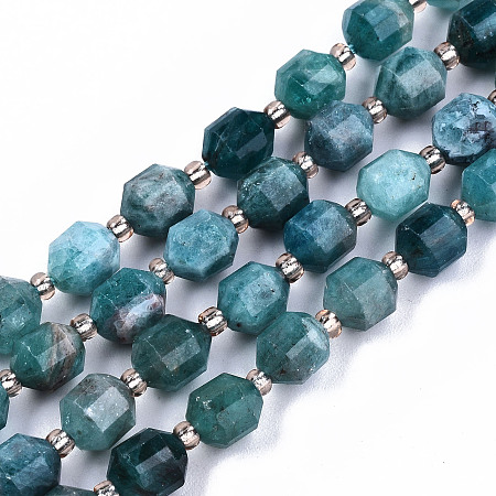 ARRICRAFT Natural Apatite Beads Strands, Round, Faceted, 6x5.5mm, Hole: 1mm, about 51pcs/strand, 14.96 inches(38cm)