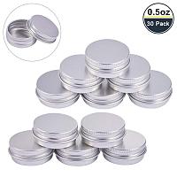 BENECREAT 30 Pack 0.5 OZ Tin Cans Screw Top Round Aluminum Cans Screw Lid Containers - Great for Store Spices, Candies, Tea or Gift Giving (Platinum)