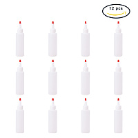 Pandahall Elite 4oz 8 Pack Plastic Squeeze Bottles with Red Tip Caps for Crafts, Art, Glue, Multi Purpose
