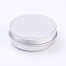 Honeyhandy Round Aluminium Tin Cans, Aluminium Jar, Storage Containers for Cosmetic, Candles, Candies, with Screw Top Lid, Platinum, 4x1.8cm, Capacity: 15ml