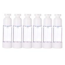 BENECREAT 6PCS 30ml Empty Airless Pump Bottles Refillable Plastic Vacuum Pump Press Bottles for Lotion Perfume Essential Oil Foundation Liquid Toner