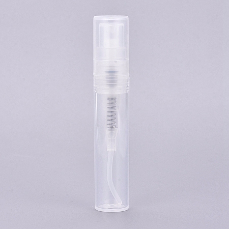 Honeyhandy Polypropylene(PP) Spray Bottles, with Fine Mist Sprayer & Dust Cap, Refillable Perfume Bottles, Clear, 6.55x1.2cm, Capacity: 3ml(0.1 fl. oz)