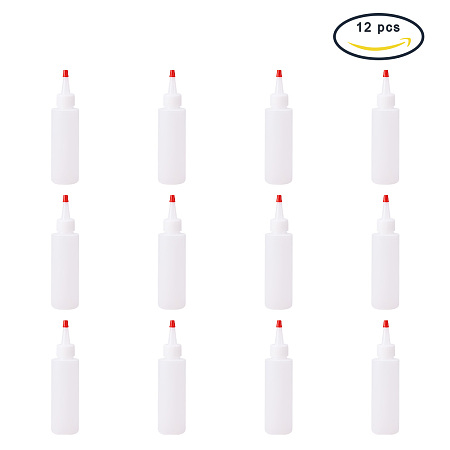 Pandahall Elite 4oz 8 Pack Plastic Squeeze Bottles with Red Tip Caps for Crafts, Art, Glue, Multi Purpose