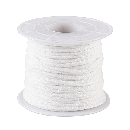 Arricraft Flat Nylon Elastic Band for Mouth Cover Ear Loop, Mouth Cover Elastic Cord, DIY Disposable Mouth Cover Material, with Spool, White, 2.5~3mm; about 20m/roll