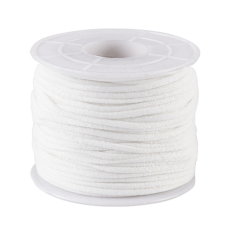 Arricraft Flat Nylon Elastic Band for Mouth Cover Ear Loop, Mouth Cover Elastic Cord, DIY Disposable Mouth Cover Material, with Spool, White, 2.5~3mm; about 50m/roll