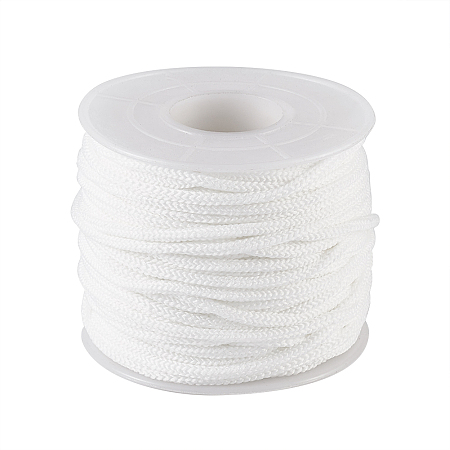 Arricraft Round Nylon Elastic Band for Mouth Cover Ear Loop, Mouth Cover Elastic Cord, DIY Disposable Mouth Cover Material, with Spool, White, 2mm; about 20m/roll