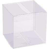 BENECREAT 60 Pack 2.5x2.5x2.5 Inches Clear Plastic Boxes Transparent Party Favor Boxes for Wedding Party Treat Candy Chocolate