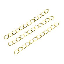 ARRICRAFT 100 Strands Golden Iron Ends with Twist Extender Chains, 50x3.5mm