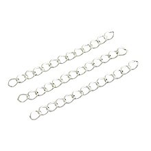 ARRICRAFT 100 Strands Silver Iron Ends with Twist Extender Chains, 50x3.5mm