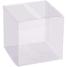 BENECREAT 60 Pack 2.5x2.5x2.5 Inches Clear Plastic Boxes Transparent Party Favor Boxes for Wedding Party Treat Candy Chocolate