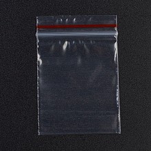 Honeyhandy Plastic Zip Lock Bags, Resealable Packaging Bags, Top Seal, Self Seal Bag, Rectangle, Red, 6x4cm, Unilateral Thickness: 1.3 Mil(0.035mm)