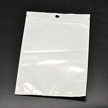 Honeyhandy Rectangle PVC Zip Lock Bags, Resealable Bags, Top Seal Thin Bags, Pearlized Plated, White, 10x6cm