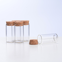 Honeyhandy Empty Small Glass Cork Bottles, Wishing Bottle, Clear, 3x6cm, Capacity: 10ml(0.34 fl. oz)