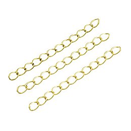 ARRICRAFT 100 Strands Golden Iron Ends with Twist Extender Chains, 50x3.5mm