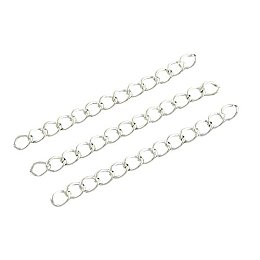 ARRICRAFT 100 Strands Silver Iron Ends with Twist Extender Chains, 50x3.5mm