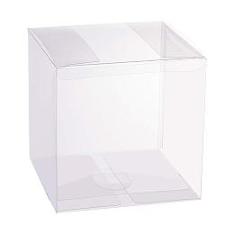 BENECREAT 10 Pack 4.5x4.5x4.5 Inches Large Clear Plastic Boxes Large Transparent Party Favor Boxes for Wedding Party Treat Candy Cupcakes