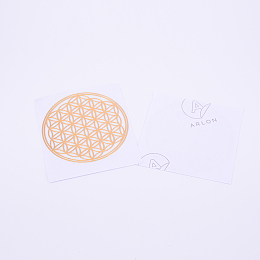 Honeyhandy Self Adhesive Brass Stickers, Scrapbooking Stickers, for Epoxy Resin Crafts, Golden, Flower of Life Pattern, 40.5x0.1mm