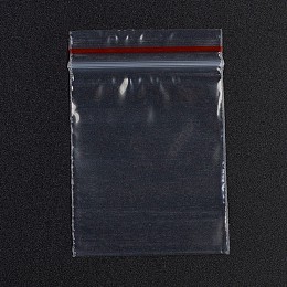 Honeyhandy Plastic Zip Lock Bags, Resealable Packaging Bags, Top Seal, Self Seal Bag, Rectangle, Red, 6x4cm, Unilateral Thickness: 1.3 Mil(0.035mm)