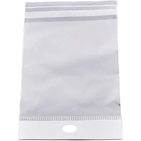 Pandahall Elite 1000pcs 9x6cm Clear Plastic Treat Bags with Hanging Header Small Plastic Bag Rectangle Flap Resealable Bags for Jewelry Retail Gift Party Wedding Christmas Birthday Gifts Treat
