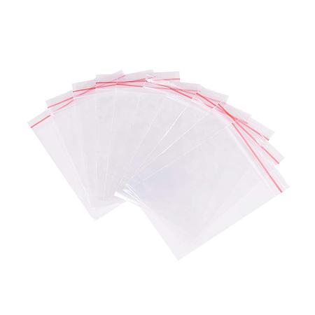 PandaHall Elite 500 pcs 12x8cm Clear Resalable Zipper Bags Sealed Storage Bags Zip Lock Bags Seal Top Bag for Beads Candy Earrings Jewelry Packaging