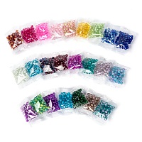 Honeyhandy 24 Colors Spray Painted Crackle Glass Beads, Round, Mixed Color, 6mm, Hole: 1.3~1.6mm, about 50pcs/color, 24 Colors, 1200pcs/set