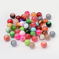 Arricraft Mixed Style & Mixed Color Round Spray Painted Glass Beads, Mixed Color, 10mm, Hole: 1.2~1.5mm, about 200pcs/bag