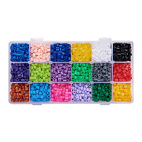 PandaHall Elite 1 Box Size 5mm DIY Fuse Beads and Pegboards with Tweezer Peg Boards Iron Paper Pack of 18 Colors for Kids Craft DIY Holiday Gift
