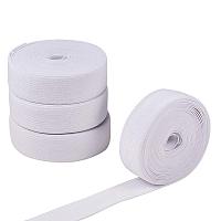 BENECREAT 20 Yards 1-Inch Wide Elastic Band White Heavy Stretch High Elasticity Knit for Sewing(5 Yards/Roll)