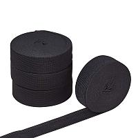 BENECREAT 20 Yards 1-Inch Wide Elastic Band Black Heavy Stretch High Elasticity Knit for Sewing(5 Yards/Roll)