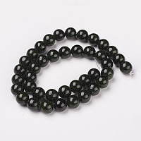 Honeyhandy Synthetic Green Goldstone Beads Strands, Round, 6mm, Hole: 1mm, about 63pcs/strand, 14.96 inch(38cm)