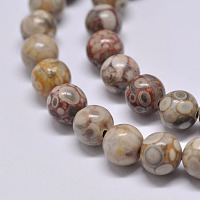 Honeyhandy Natural Maifanite/Maifan Stone Beads Strands, Round, 4mm, Hole: 1mm, about 90pcs/strand, 15.1 inch