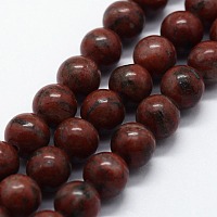 Honeyhandy Natural Sesame Jasper/Kiwi Jasper Beads Strands, Round, 8mm, Hole: 0.8mm, about 47pcs/strand,  14.96 inch(38cm)