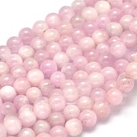 NBEADS 1 Strand 72pcs Grade A Natural Kunzite Precious Gemstone Loose Beads, 5mm Round Smooth Charm Beads for Jewelry Making, 1 Strand 15.5"