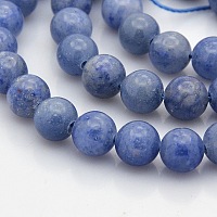 Honeyhandy Natural Blue Aventurine Round Beads Strands, 8mm, Hole: 1mm, about 50pcs/strand, 15.7 inch