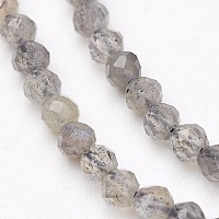 Honeyhandy Natural Labradorite Bead Strands, Faceted, Round, 3mm, Hole: 0.5mm, about 149pcs/strand, 15.5 inch