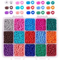 PandaHall Elite 3mm Waist Seed Beads, 7200pcs 15 Color Baking Paint Glass Seed Beads 8/0 Anklet Belly Seed Beads for DIY Bracelet Necklaces Beaded Wrap Bracelet, Belly Chains, Hawaii Bikini Jewelry