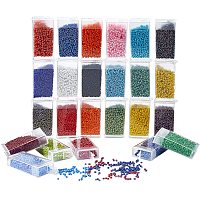 PandaHall Elite Opaque Glass Seed Beads, 24 Color 2mm 12/0 Seed Beads Pony Waist Beads for DIY Body Chain, Belly Chains, Bracelet Necklaces Jewelry Making, Beading