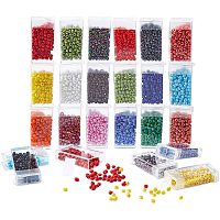 PandaHall Elite Seed Beads for Jewelry Making, 24 Color 6/0 4mm Opaque Waist Seed Beads for DIY Belly Hawaii Bikini Jewelry Bracelet, Necklaces, Body Chain