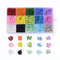 ARRICRAFT 15 Colors 6/0 Glass Seed Beads, Opaque Colors Lustered & Ceylon & Opaque Colours Seed Transparent Colours Rainbow & & Colours Lustered & Silver Lined & Transparent, Round, Mixed Color, 6/0, 4mm, Hole: 1~1.5mm, 180g/box
